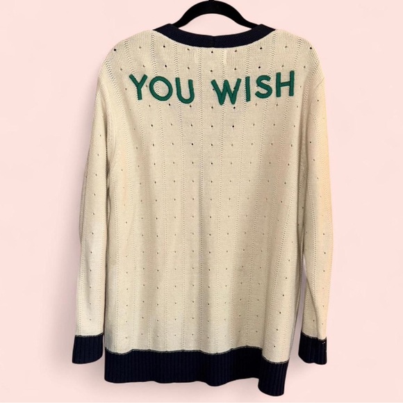 Wildfox Cream and Black 'YOU WISH' Sweater - Picture 3 of 4